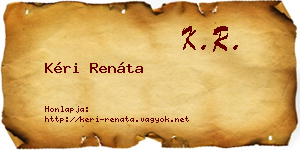 Kéri Renáta névjegykártya